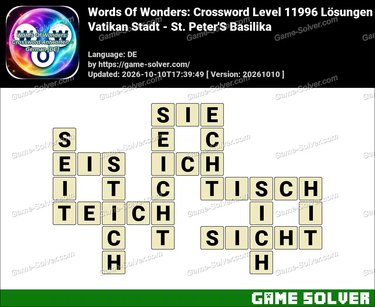 Words Of Wonders: Crossword Level 11996 Lösungen – Vatikan Stadt – St. Peter’S Basilika